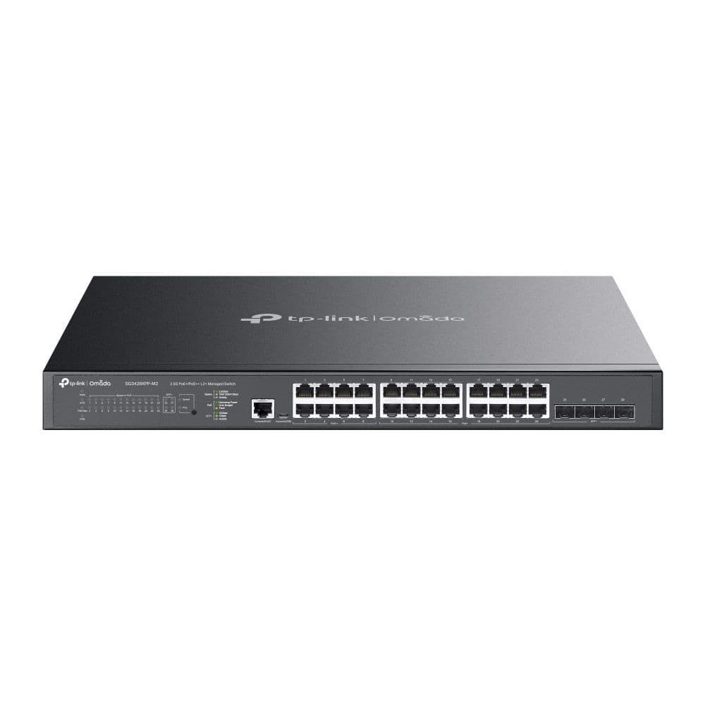 SG3428XPP M2 - Omada 24-Port 2.5GBASE-T and 4-Port 10GE SFP+ L2+ Managed Switch with 16-Port PoE+ & 8-Port PoE++